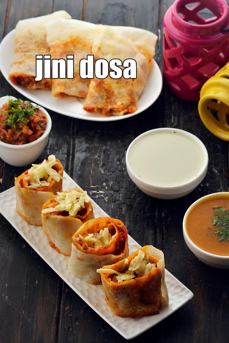 Jini dosa recipe | Mumbai street food jini dosa | mini cheese and veg dosa | | Tarla Dalal