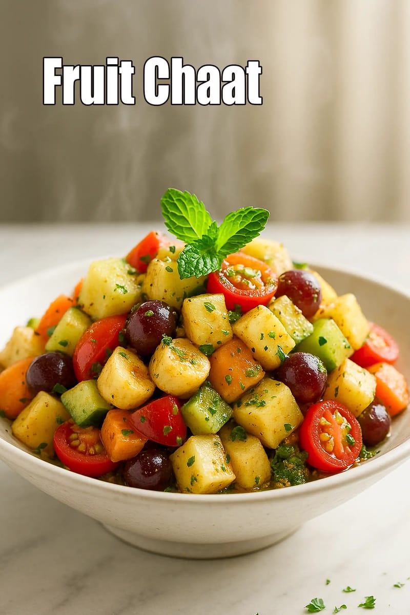 Fruit Chaat recipe | Mixed Fruit and Veggie Chaat | Indian Spiced Fruit & Vegetable Salad | | Tarla Dalal