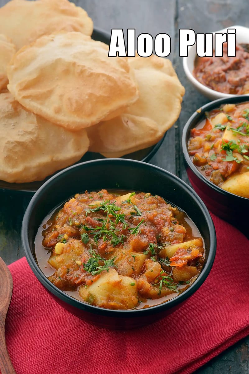 Aloo puri recipe | aloo ki sabzi aur pooori | Punjabi aloo puri | Punjabi aloo sabzi | | Tarla Dalal