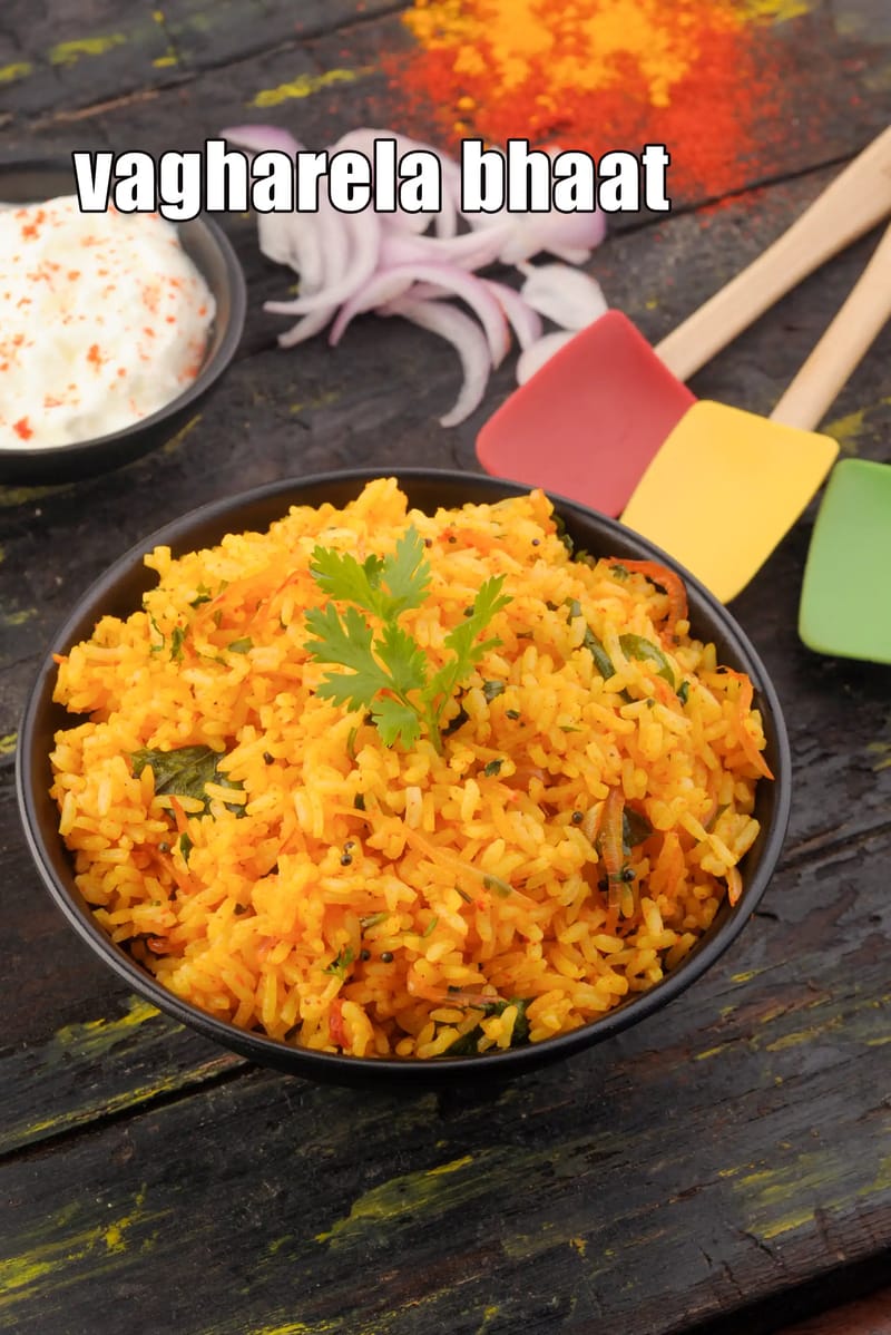 Vagharela bhaat recipe | vagharelo bhaat from leftover rice | Gujarati stir fried rice | masala bhaat Gujarati style | | Tarla Dalal