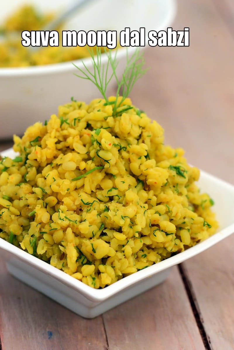 Suva moong dal sabzi recipe | healthy shepu yellow moong dal sabzi |  sabzi for acidity, heart, blood pressure, diabetes | | Tarla Dalal