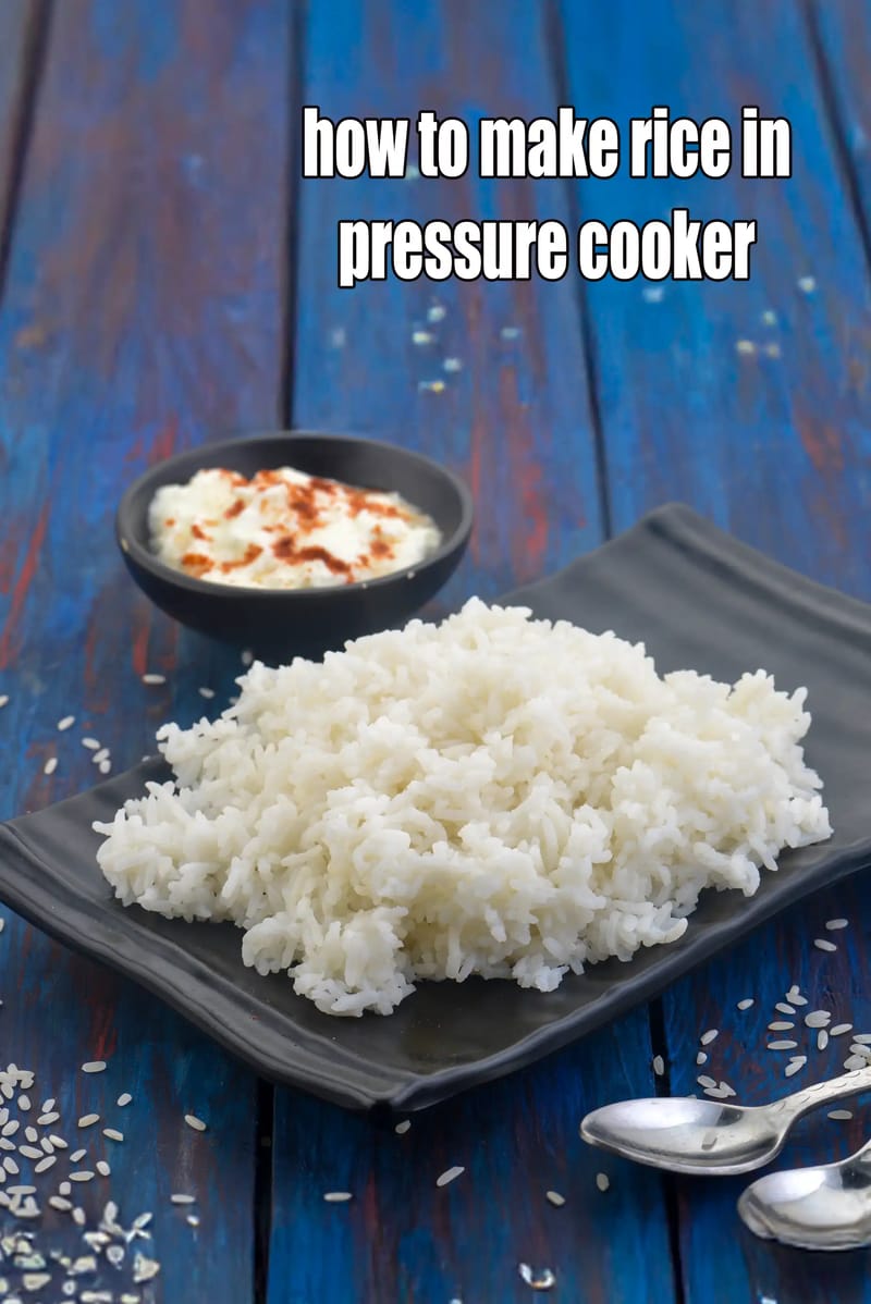 How to make rice in pressure cooker recipe | perfect pressure cooker rice | steamed rice in a pressure cooker | pressure cooker white rice | | Tarla Dalal