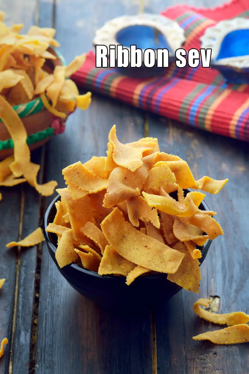 Ribbon sev | ribbon pakoda | ribbon murukku | ola pakoda | ottu pakoda in South India | | Tarla Dalal