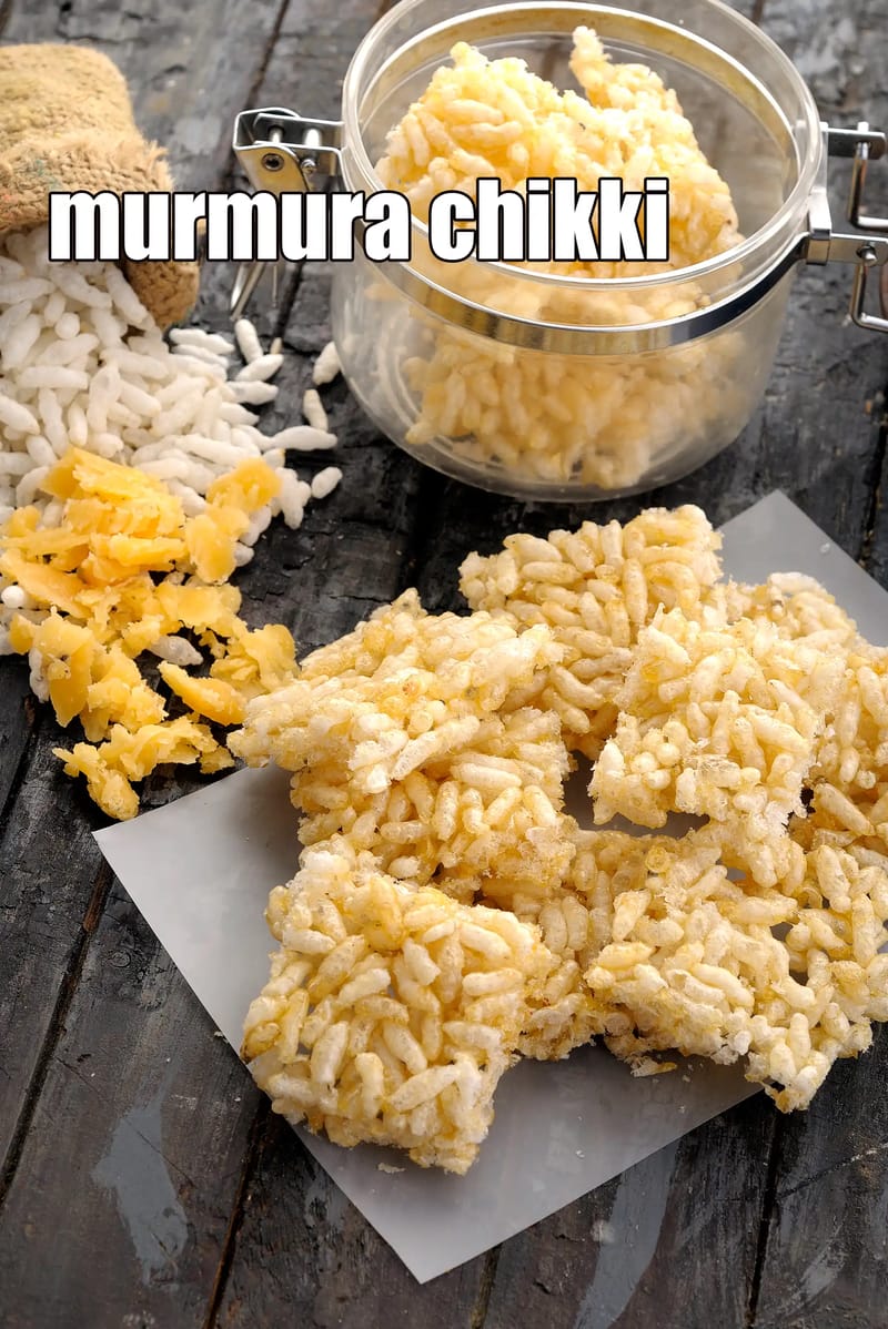 Murmura chikki recipe | kurmura chikki | puffed rice and jaggery bars | | Tarla Dalal