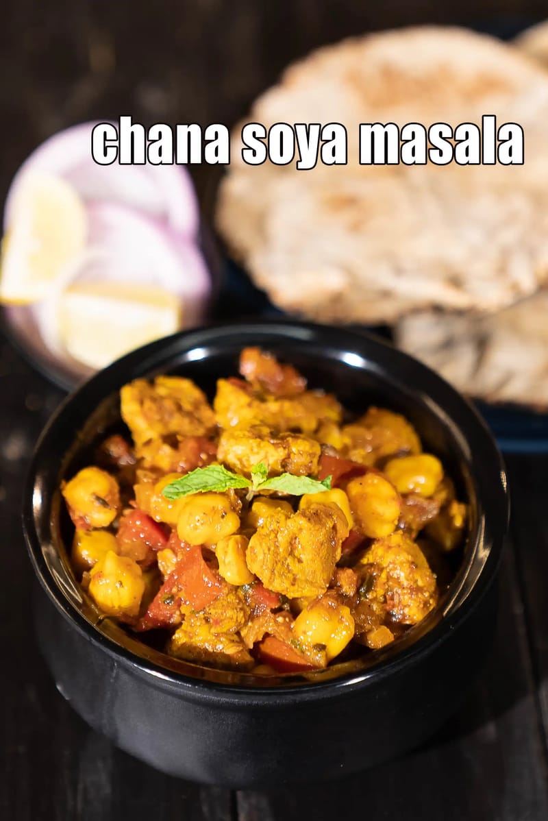 Chana soya masala recipe | white chick pea soya sabzi | healthy soya chana sabji | | Tarla Dalal