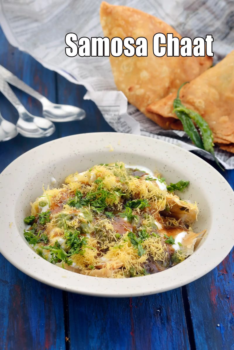 Samosa chaat recipe | quick samosa chaat | Delhi street food samosa chaat | | Tarla Dalal