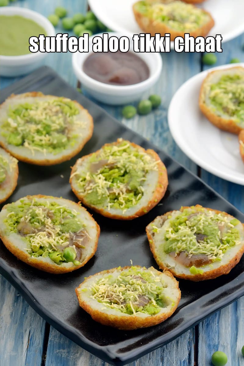 Stuffed aloo tikki chaat recipe | crispy aloo tikki | stuffed aloo patties chaat | | Tarla Dalal