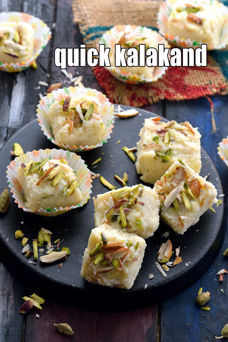 Quick kalakand | instant kalakand | kalakand sweet | kalakand made with paneer | indian mithai | | Tarla Dalal