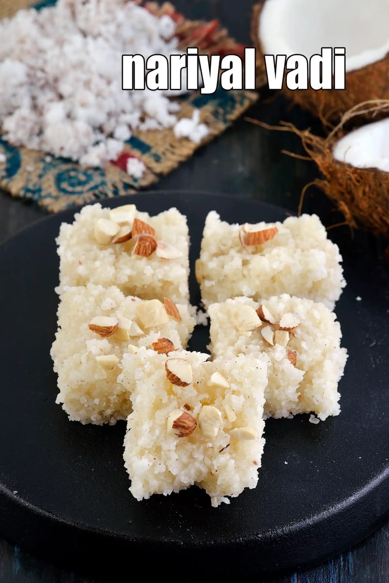 Nariyal vadi recipe | naralachi vadi | Maharashtrian coconut mithai | | Tarla Dalal