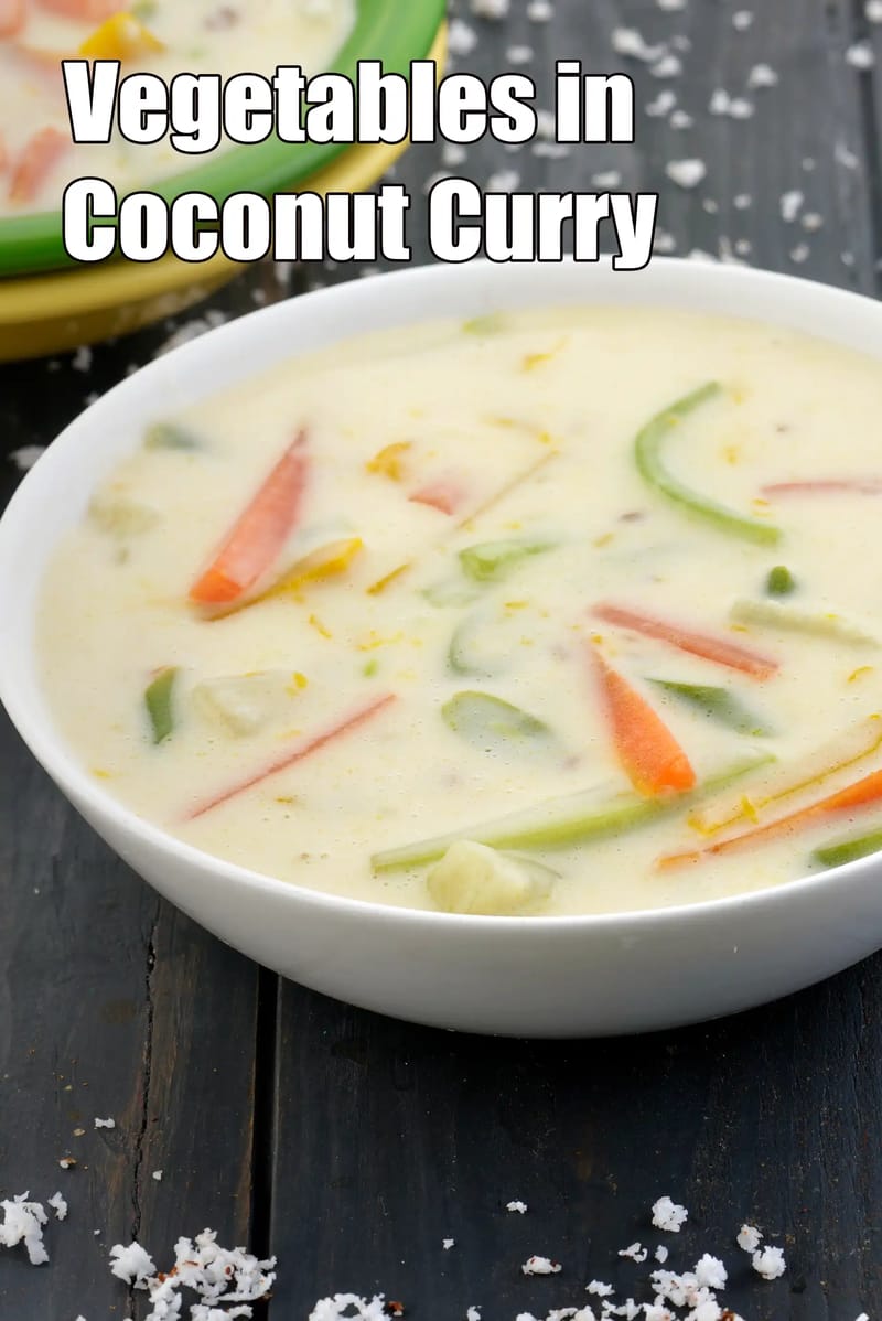 Vegetables in Coconut Curry | Karwar Style Valval microwave recipe | South Indian Vegetable Coconut Curry | | Tarla Dalal