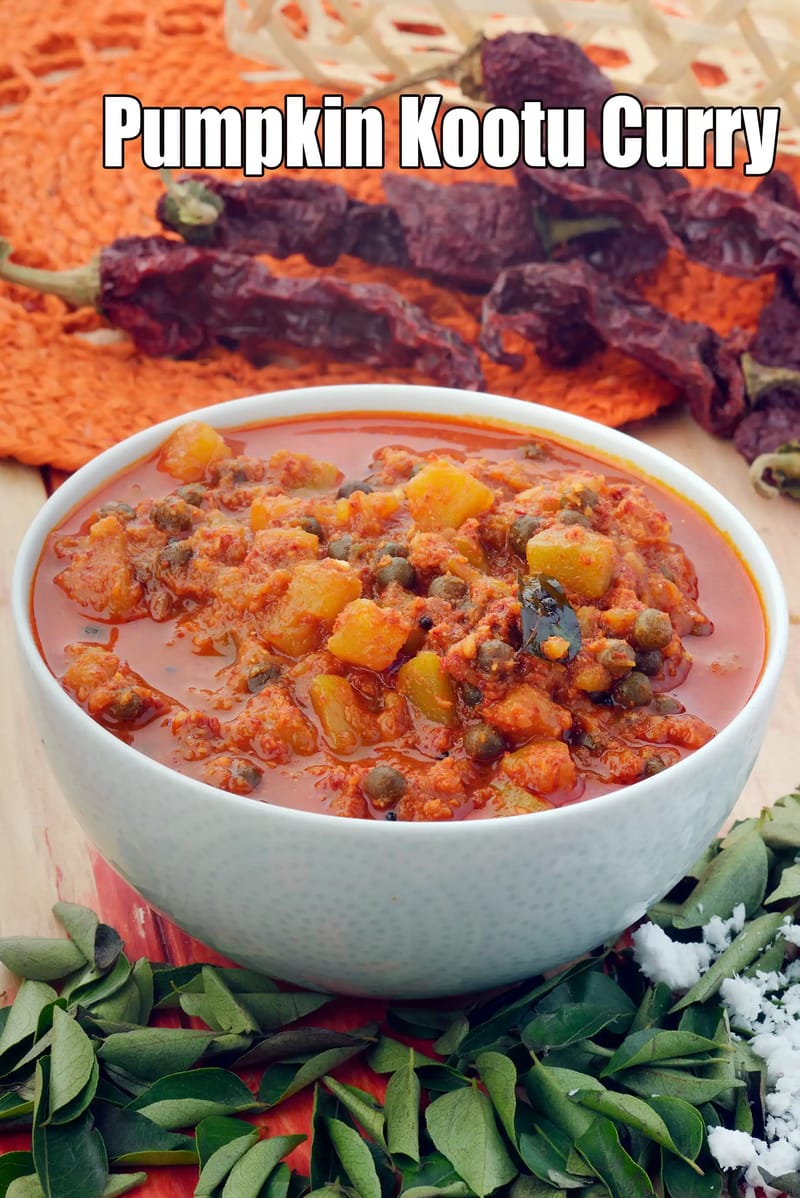 Pumpkin Kootu Curry Recipe (Pumpkin And Kala Vatana) | Tarla Dalal