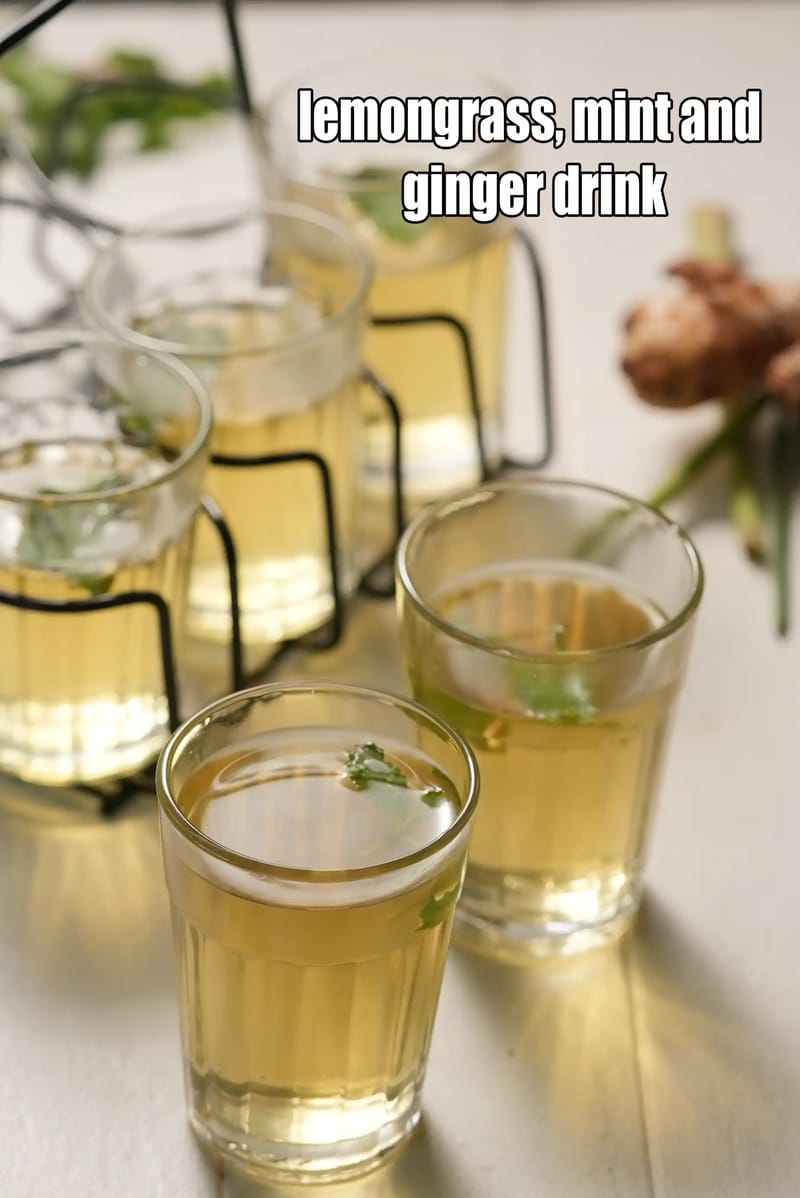 Lemongrass Recipe (Mint And Ginger Drink) | Tarla Dalal