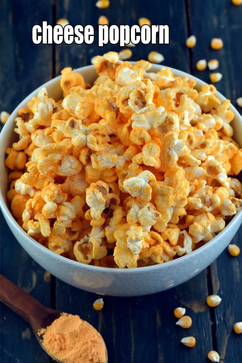 Cheese popcorn recipe | 5 minute cheddar cheese popcorn for kids | Indian cheese pressure cooker  popcorn | spicy masala cheese popcorn | | Tarla Dalal