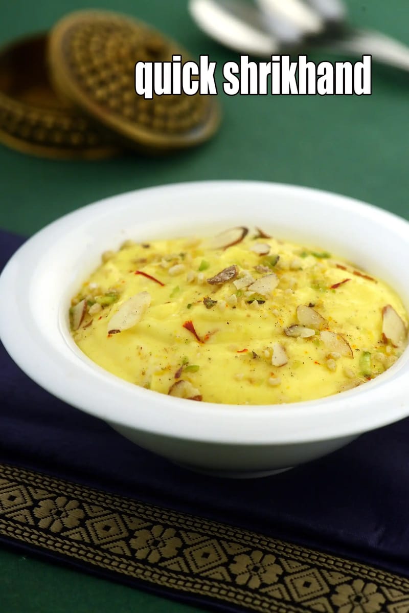 Quick shrikhand recipe | 5 minutes shrikhand | shrikhand with greek yoghurt or full fat curds | | Tarla Dalal
