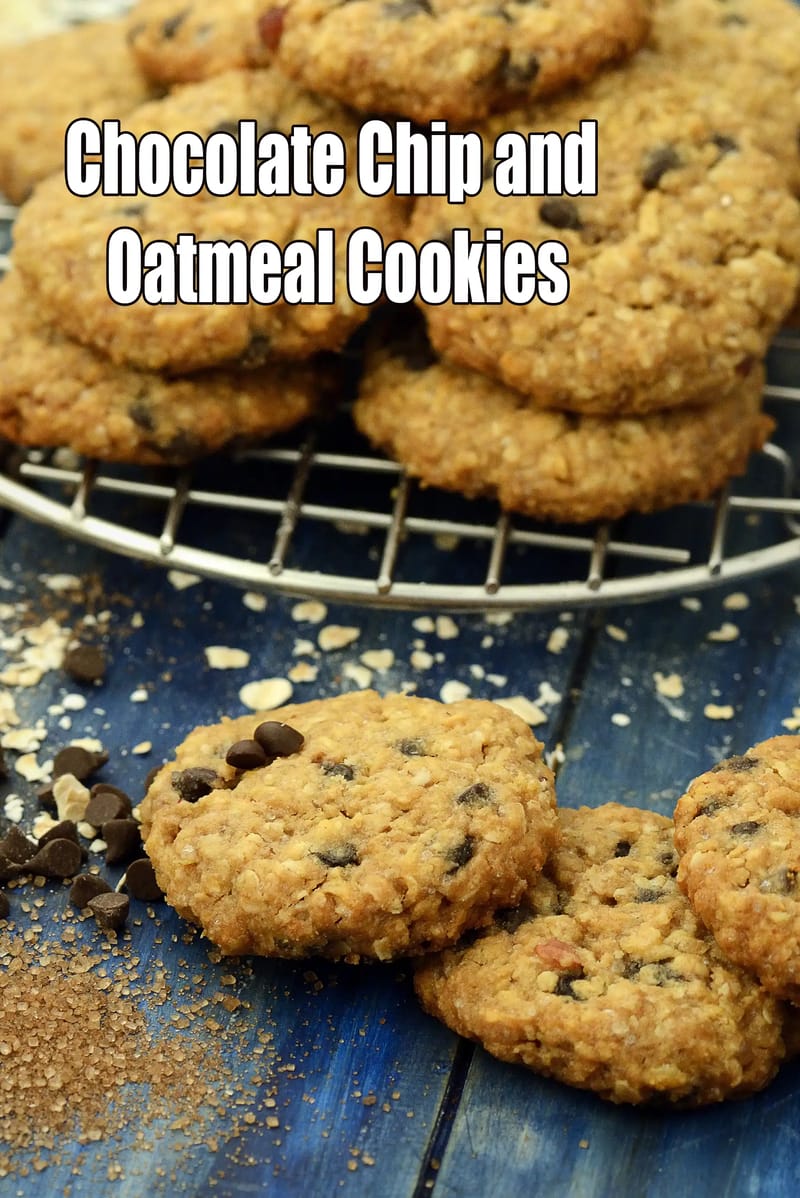Chocolate Chip and Oatmeal Cookies | Tarla Dalal