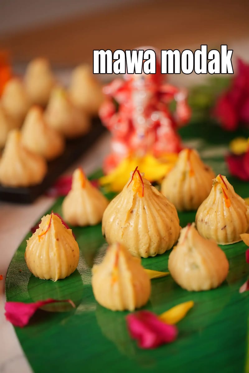 Mawa modak recipe | khoya modak recipe | kesar mawa modak | kesar pista modak | instant mawa modak | | Tarla Dalal