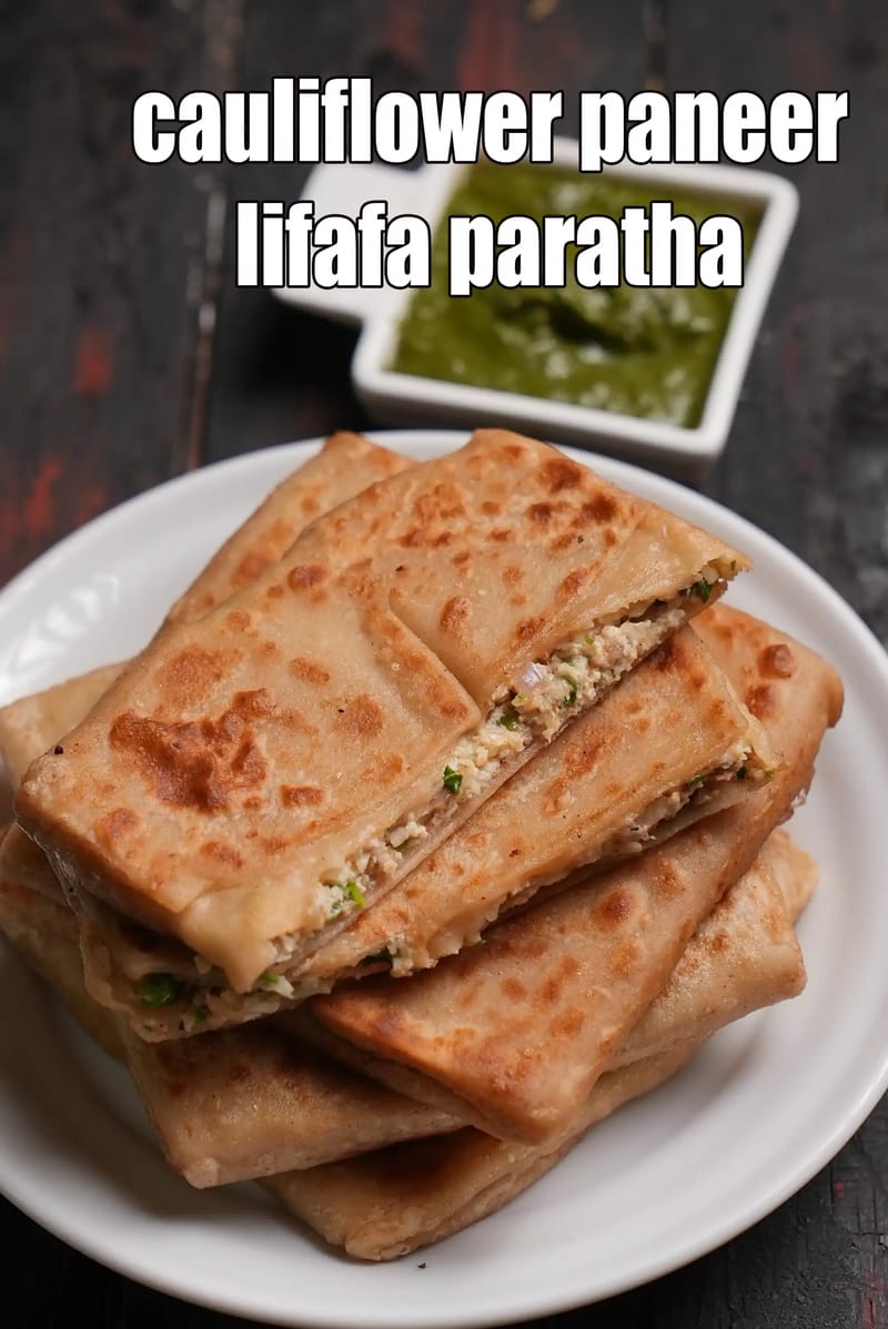 Cauliflower paneer lifafa paratha recipe | stuffed gobi paneer lifafa paratha | cauliflower paneer lifafa | | Tarla Dalal