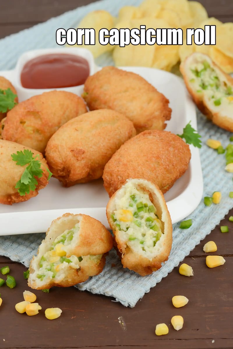 Corn capsicum roll recipe | Indian corn cheese capsicum roll | cheese corn bread roll | Mexican starter | Tarla Dalal