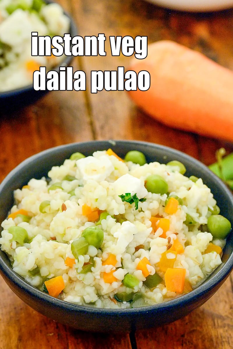 Instant veg daila pulao recipe | bulgur wheat and paneer pulao | bulgar wheat pulao for weight loss | homemade broken wheat pulao | | Tarla Dalal