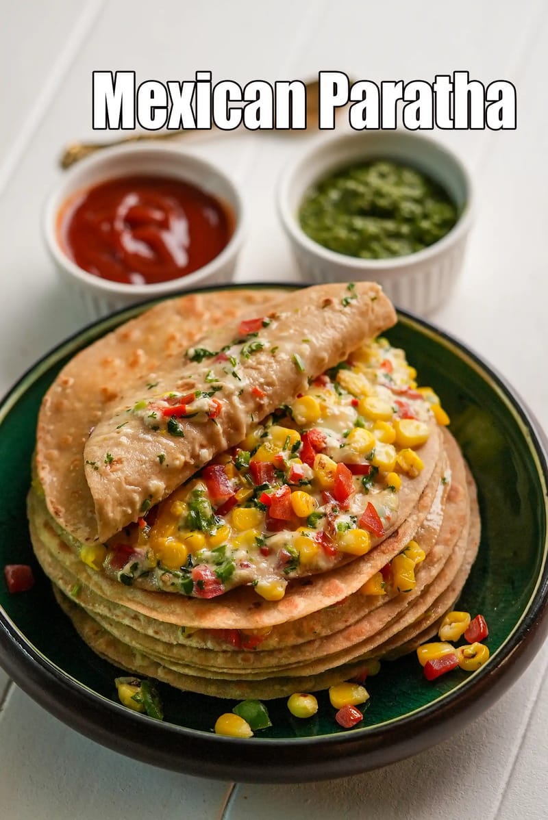 Mexican paratha recipe | Indian style Mexican stuffed paratha | Mexican veg paratha | | Tarla Dalal