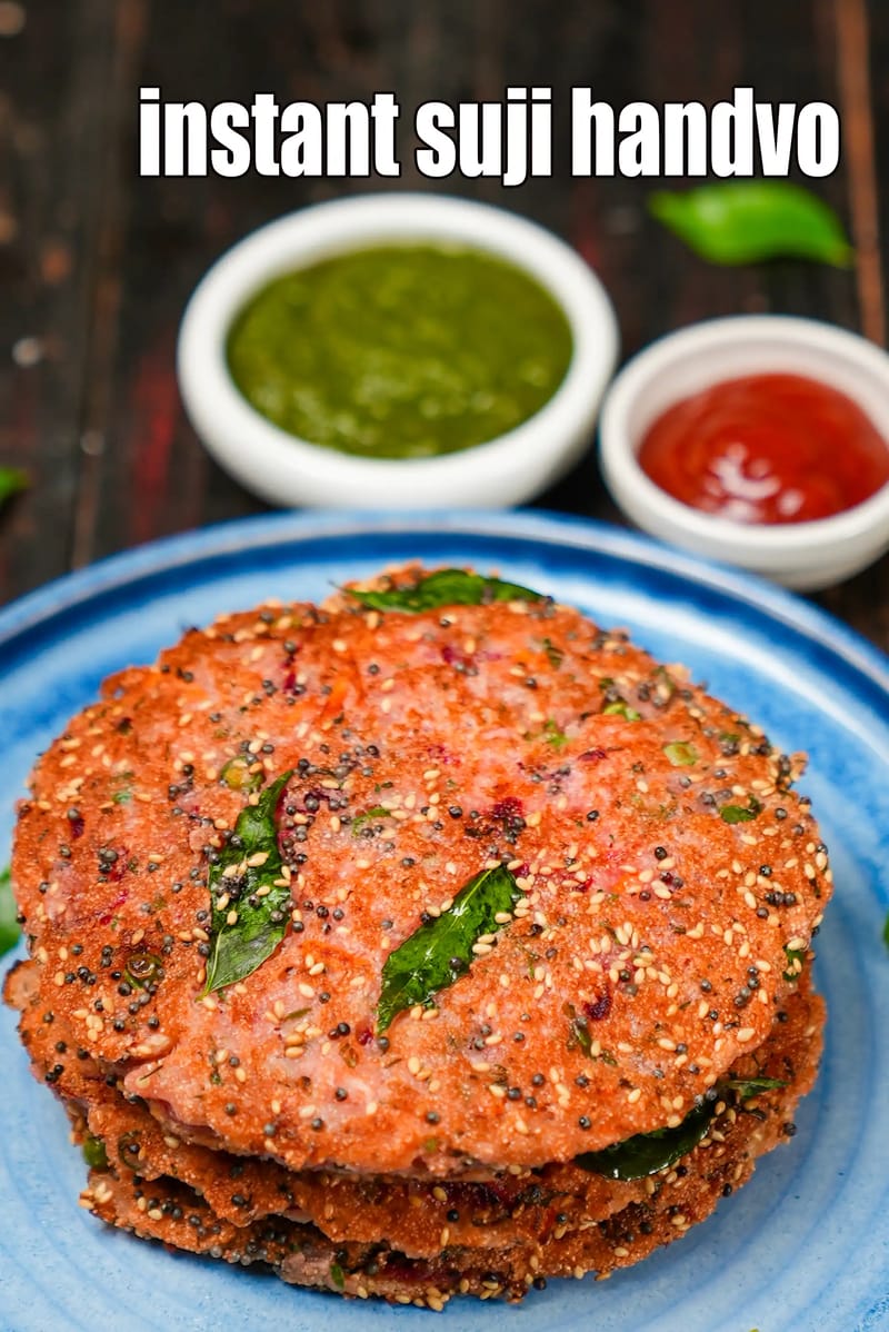 Instant suji handvo recipe | vegetable rava handva in kadhai | crispy suji handva | | Tarla Dalal