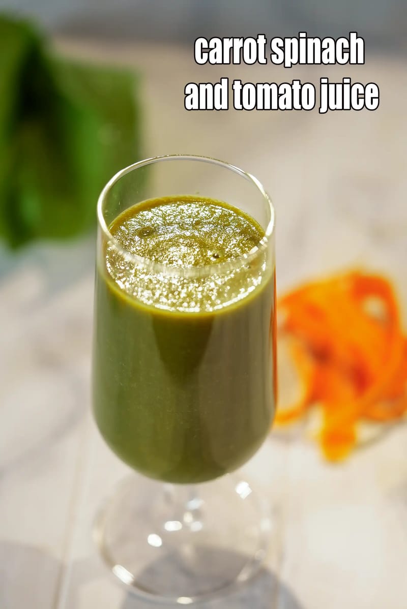 Carrot spinach and tomato juice recipe | Vitamin A, folic acid, Phosphorus calcium rich juice | Indian carrot tomato detox juice | | Tarla Dalal