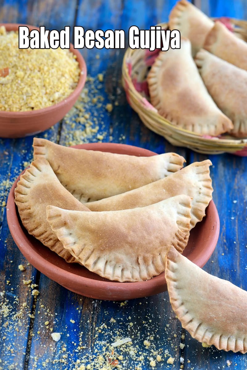 Baked Besan Gujiya | Baked Indian Sweet | Festive Indian Sweet | | Tarla Dalal