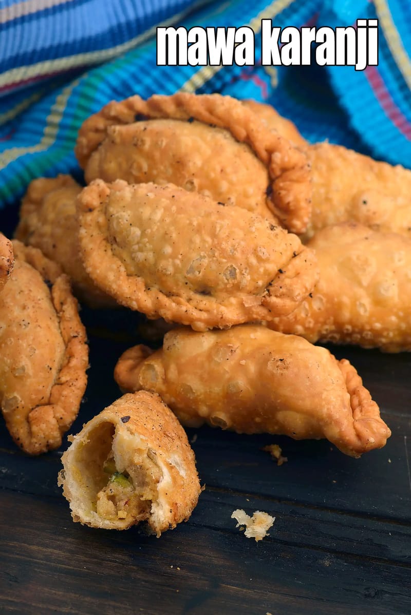 Mawa karanji recipe | gujiya | mawa gujiya | fried gujiya Diwali sweet | | Tarla Dalal
