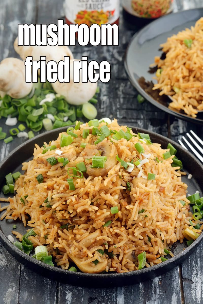 Mushroom fried rice recipe | Indian mushroom rice | restaurant style mushroom fried rice | mushroom pulao | | Tarla Dalal