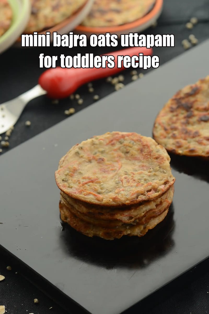 Mini Bajra Oats Uttapam For Toddlers Recipe | Tarla Dalal
