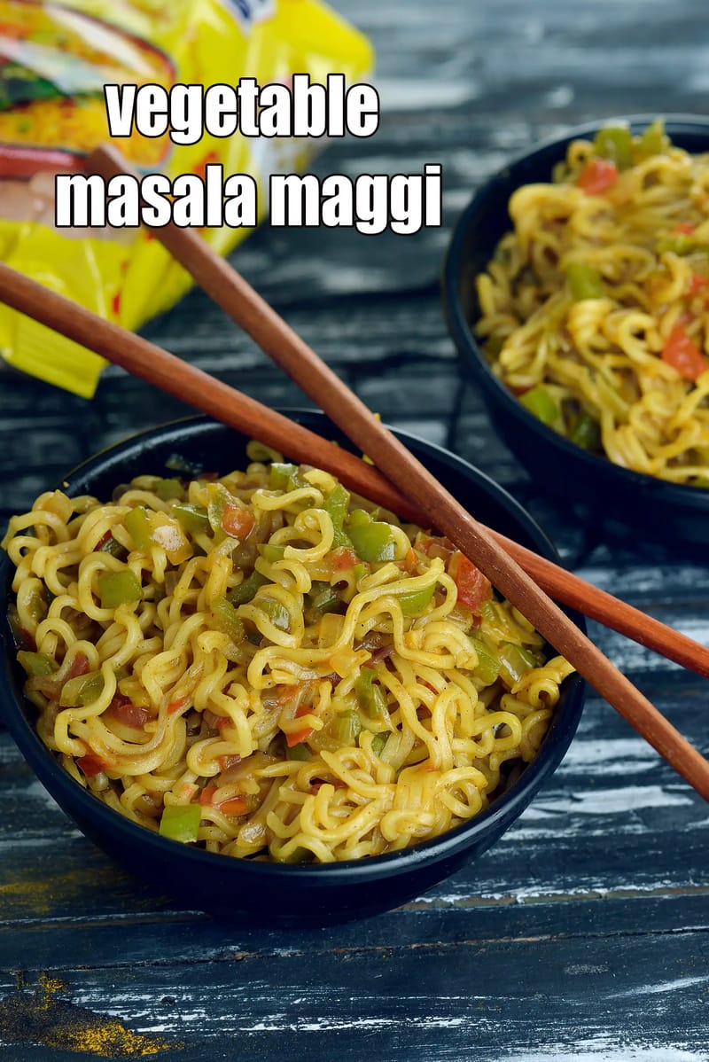 Vegetable masala maggi recipe | masala maggi recipe | Mumbai street style masala maggi noodles | | Tarla Dalal