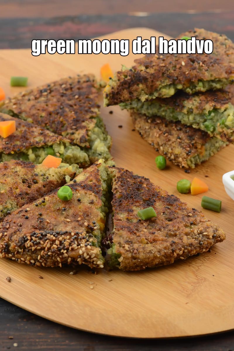 Green moong dal handvo recipe | Gujarati moong dal veg handvo | Indian style mixed vegetable and moong dal handvo | green moong dal breakfast recipe | | Tarla Dalal