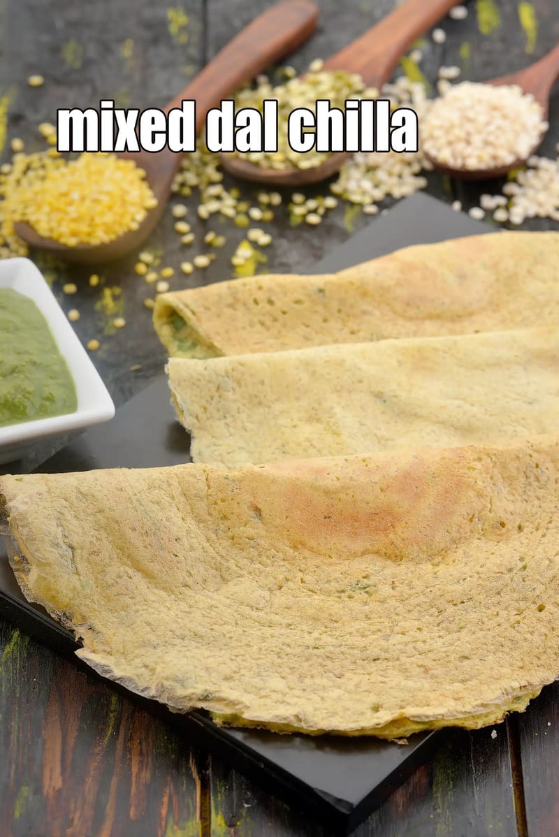 Mixed dal chilla recipe | healthy mix dal chilla | pulse chilla | pancake with lentil | | Tarla Dalal