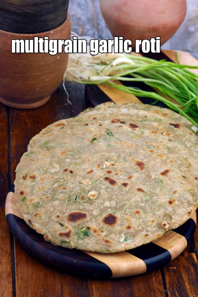 Multigrain garlic roti recipe | multigrain hare lehsun ki roti | multigrain garlic roti for weight loss | green garlic paratha | | Tarla Dalal