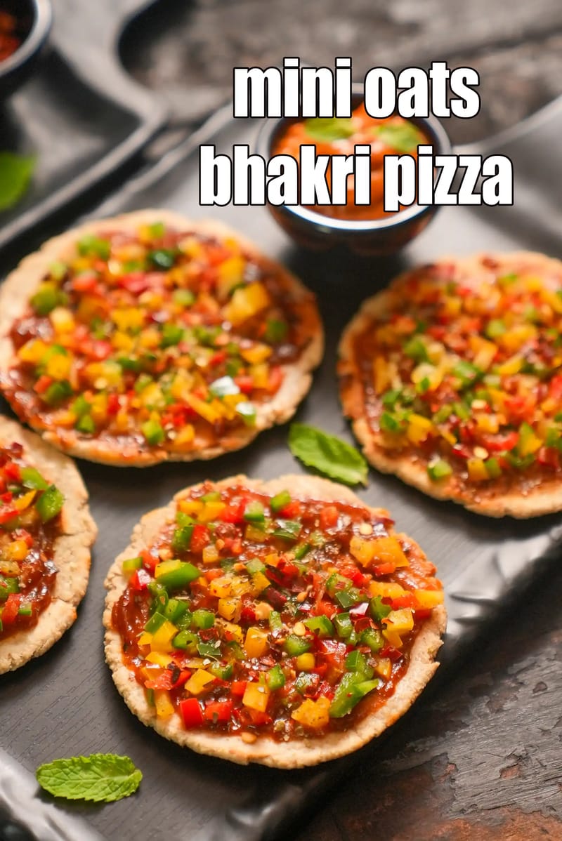 Mini oats bhakri pizza recipe | healthy oats pizza | oats flour pizza no eggs | Indian style bhakri pizza | | Tarla Dalal