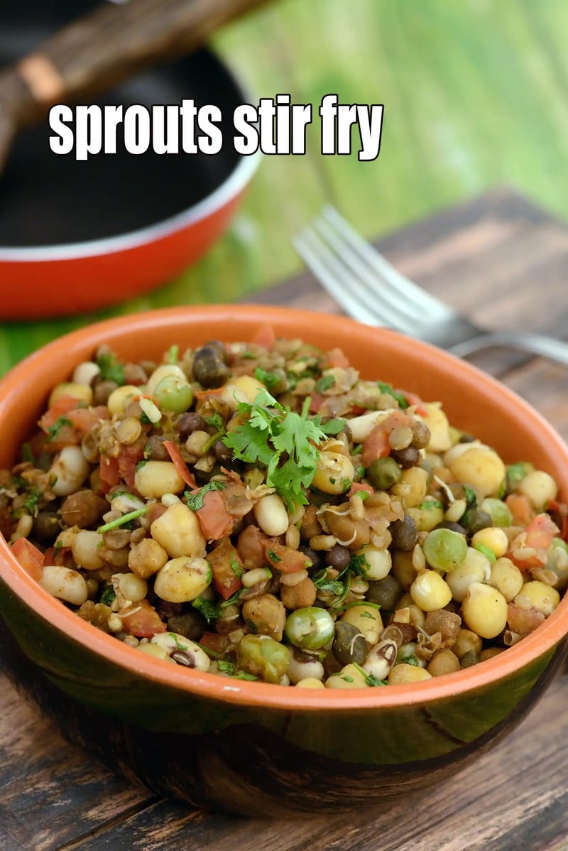 Sprouts stir fry recipe | Indian style mixed sprouts sabzi | healthy sprouts vegetable sabji | | Tarla Dalal