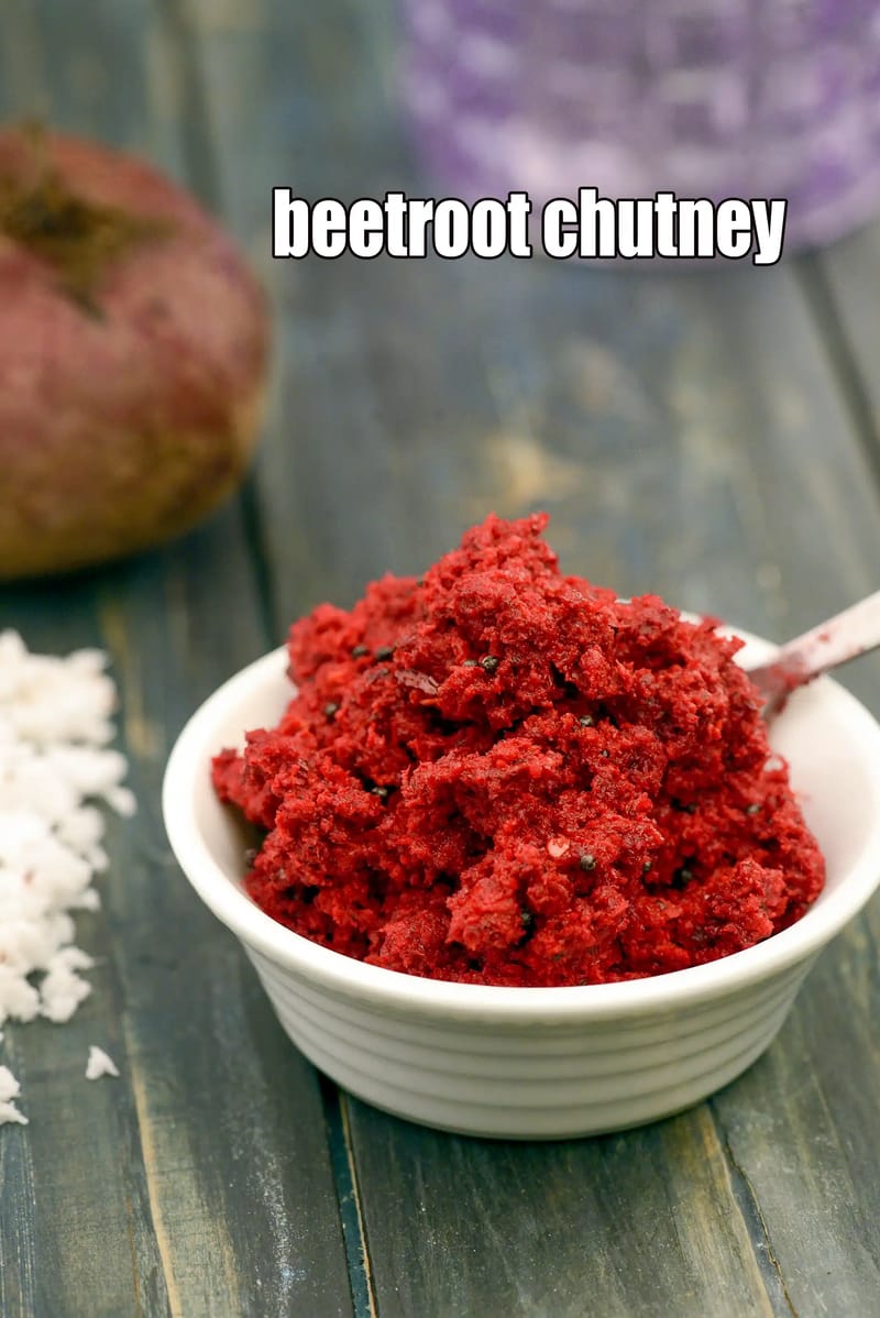 Beetroot chutney recipe | beetroot coconut chutney | beetroot pachadi | how to make beetroot chutney for idli and dosa | | Tarla Dalal