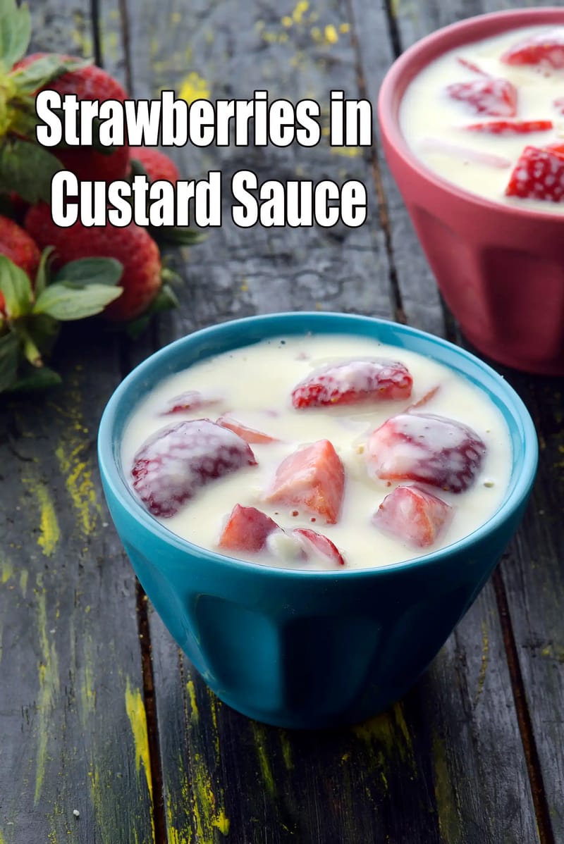 Strawberries in Custard Sauce | Tarla Dalal