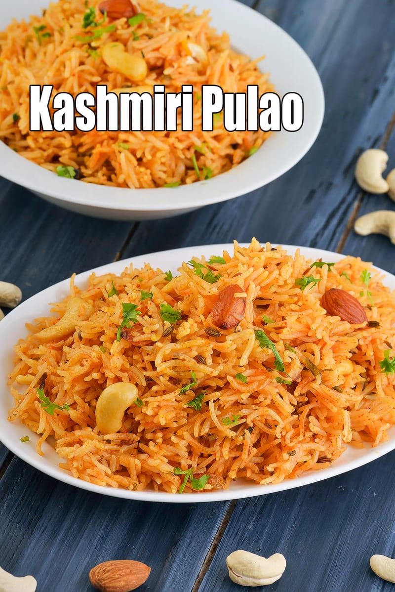 Kashmiri Pulao, Veg Pulav with Mixed Nuts | Tarla Dalal