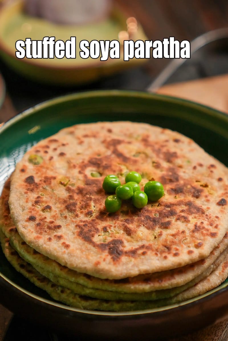 Stuffed Soya Paratha Recipe (Protein Rich Soya Paratha) | Tarla Dalal