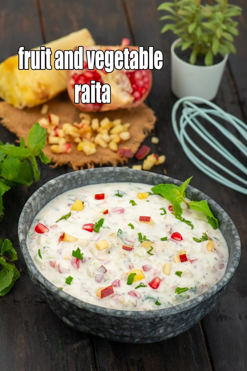 Fruit and vegetable raita recipe | Indian fruit raita | | Tarla Dalal