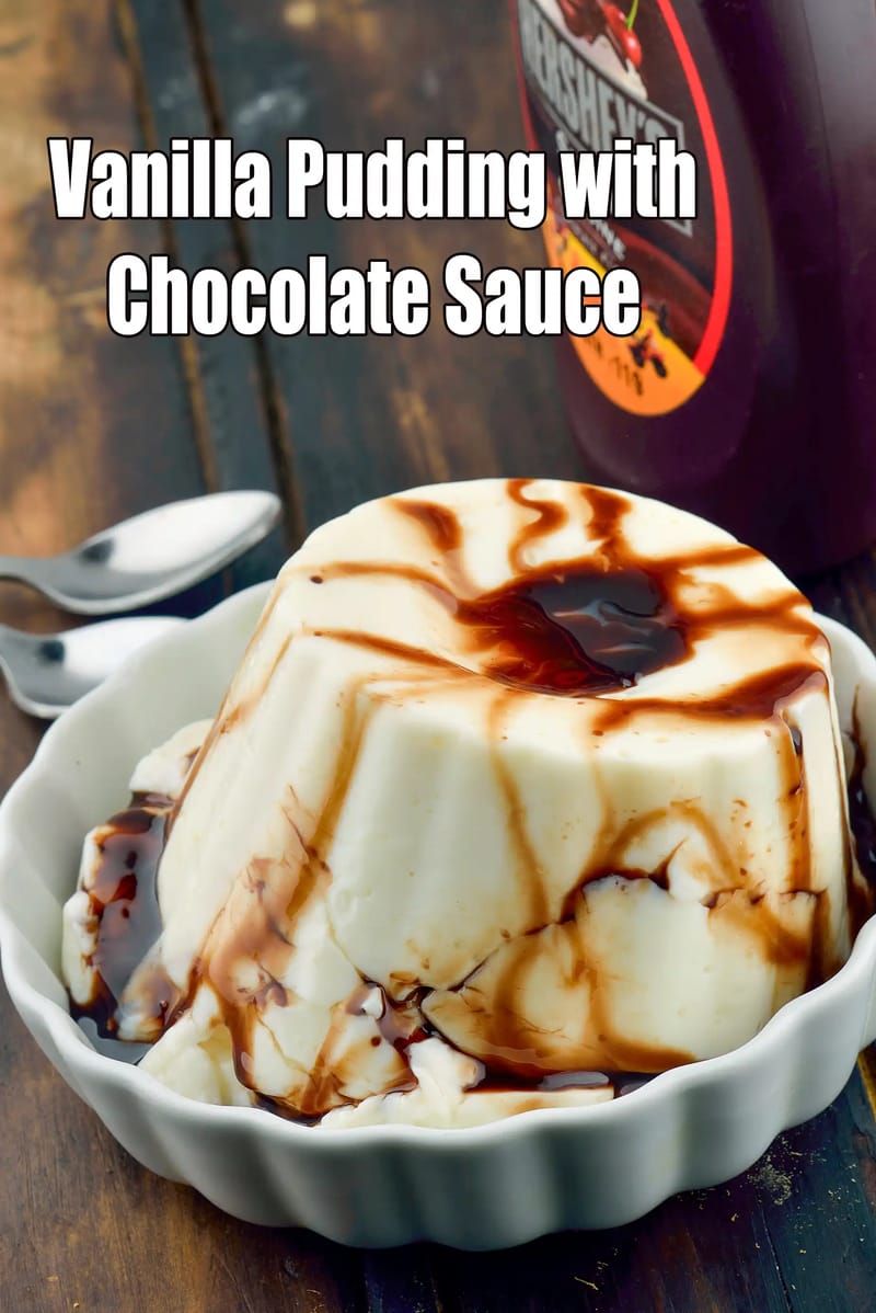 Vanilla Pudding with Chocolate Sauce | eggless vanilla pudding |  Indian style vanilla pudding | | Tarla Dalal