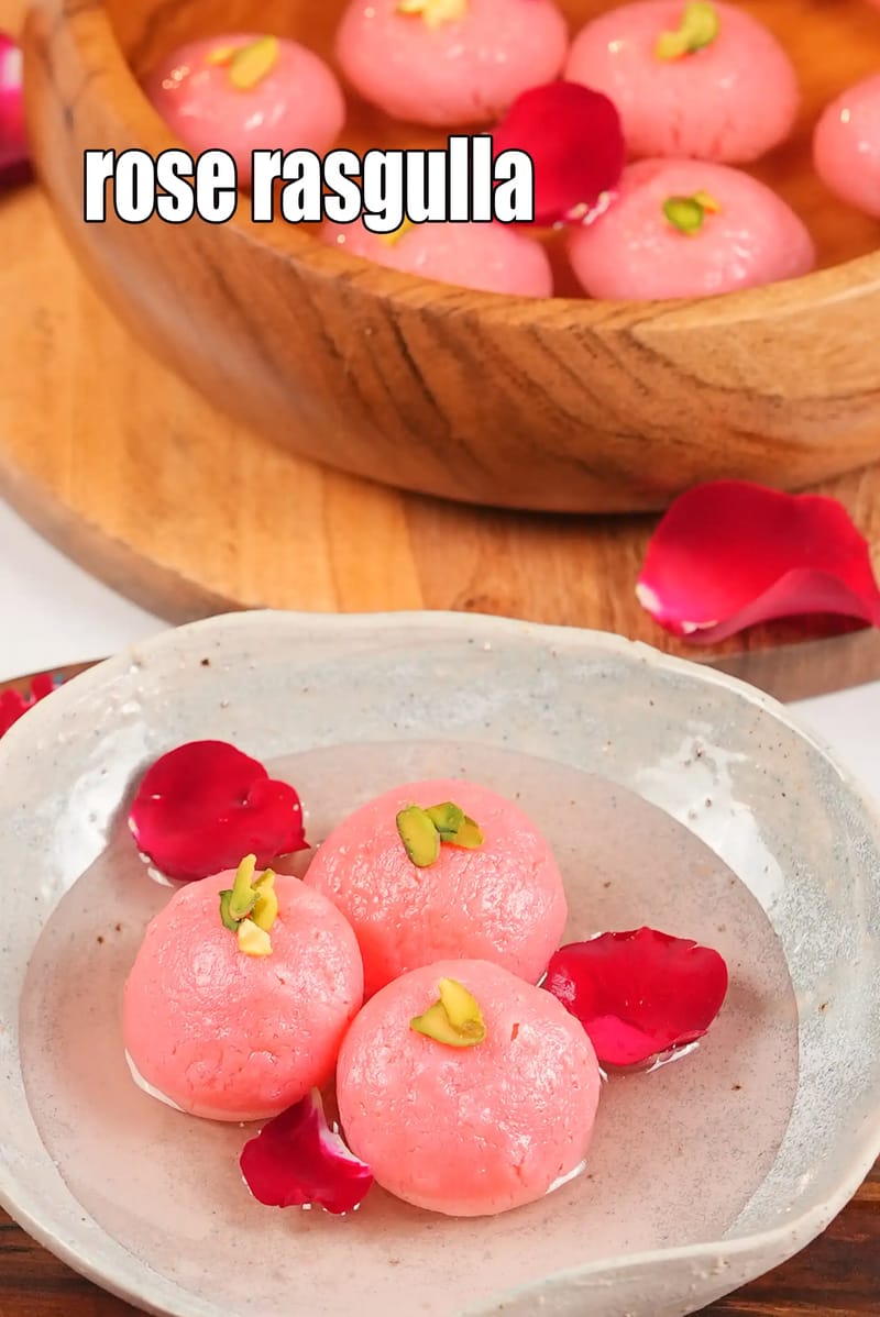 Rose rasgulla recipe | gulab rasgulla | spongy pink rasgulla | | Tarla Dalal