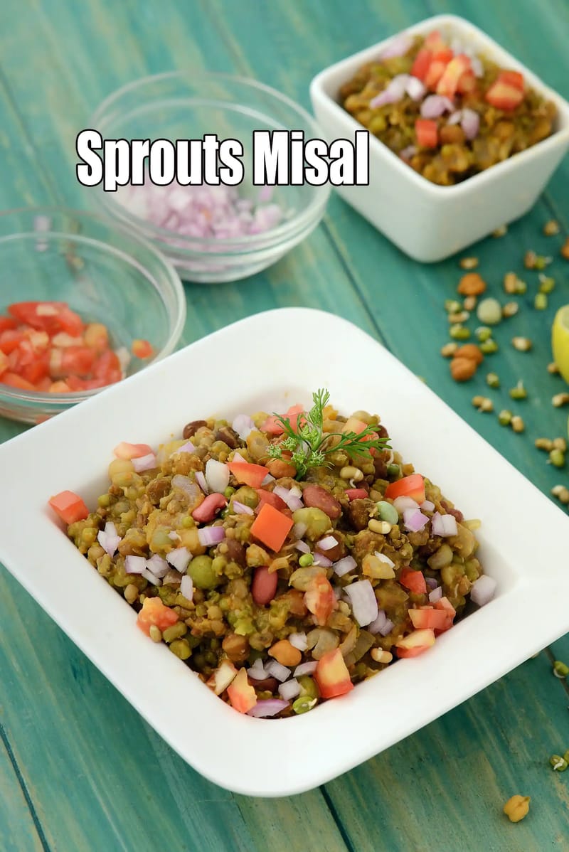 Sprouts Misal | Maharashtrian Sprouts Misal |  healthy Sprouts Misal | | Tarla Dalal