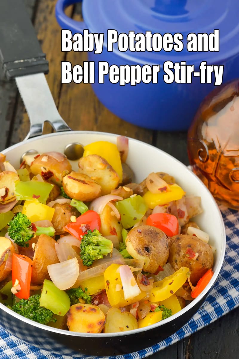 Baby Potatoes and Capsicum  Stir-fry | Garlic Veggie Baby Potato Stir-Fry | Herb Baby Potato Vegetable Sauté | | Tarla Dalal