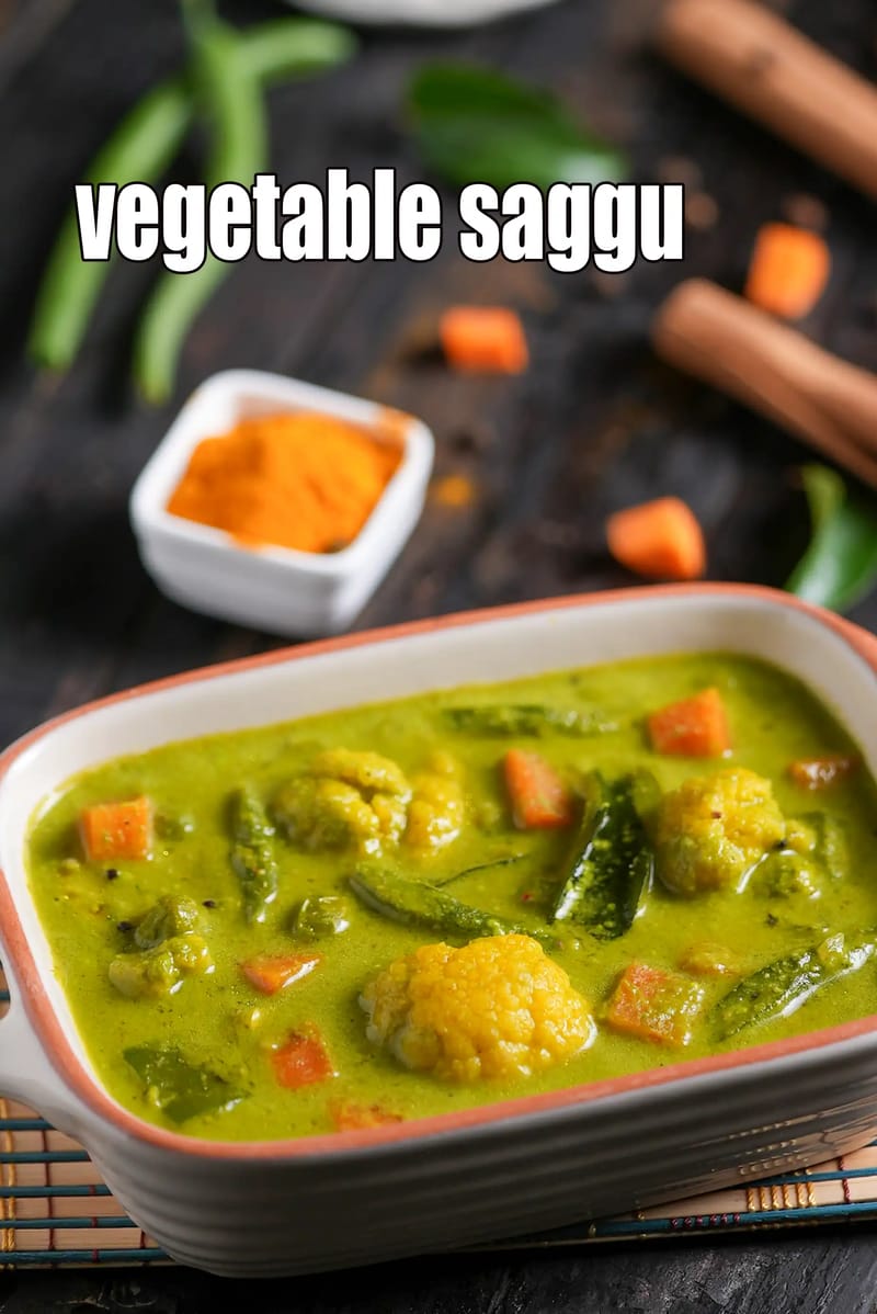 Vegetable saggu recipe | South Indian style mixed vegetable sagu | healthy vegetable sabzi | | Tarla Dalal