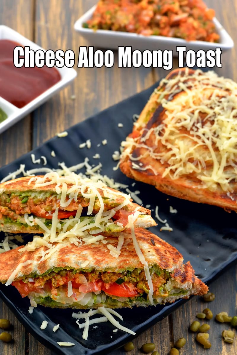 Cheese aloo toast recipe | moong aloo cheese toast | cheese aloo moong sandwich made with sandwich toaster | | Tarla Dalal