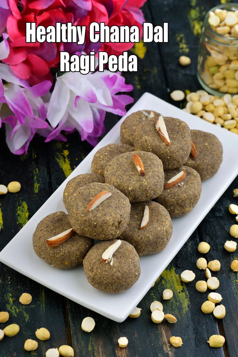 Chana Dal Ragi Peda | no sugar peda | dairy free peda | millet peda | | Tarla Dalal