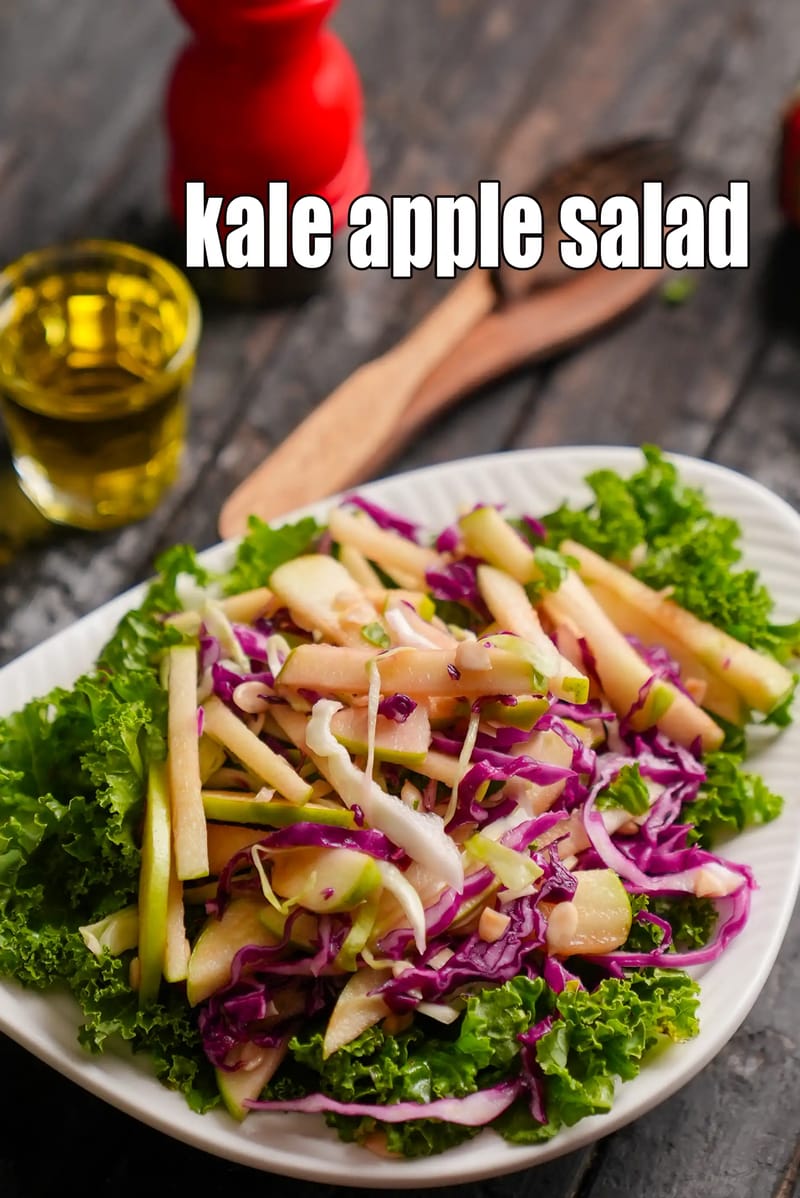 Kale apple salad recipe | kale cabbage salad | Indole rich healthy Indian salad | | Tarla Dalal
