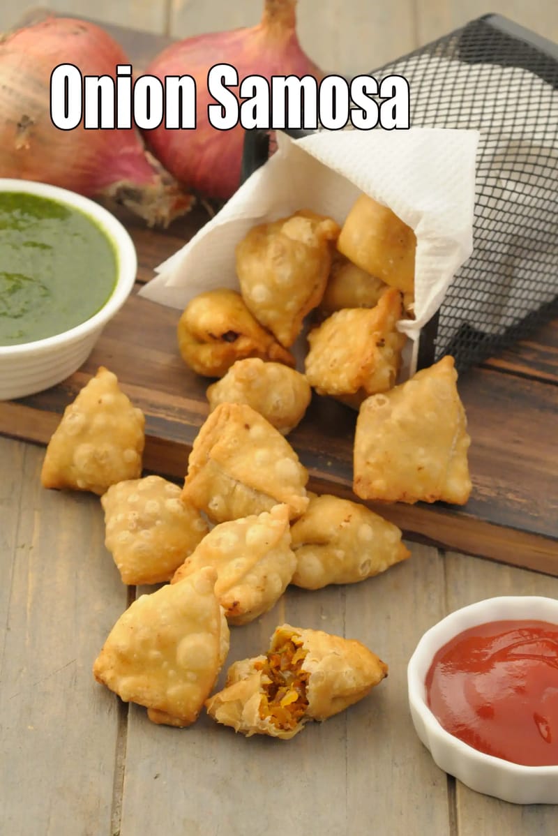 Onion Samosa | Crispy Pyaz Samosa | Tea-Time Onion Samosa | | Tarla Dalal